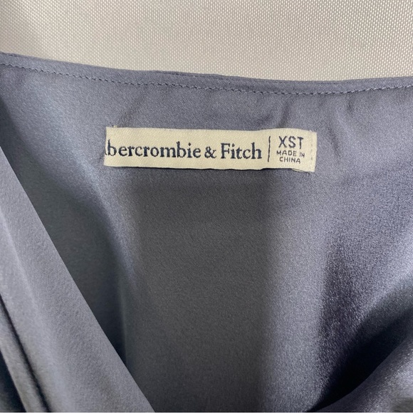 Abercrombie and Fitch Blue Satin Cowl Neck Mini Slip Dress XS Tall - Picture 6 of 7